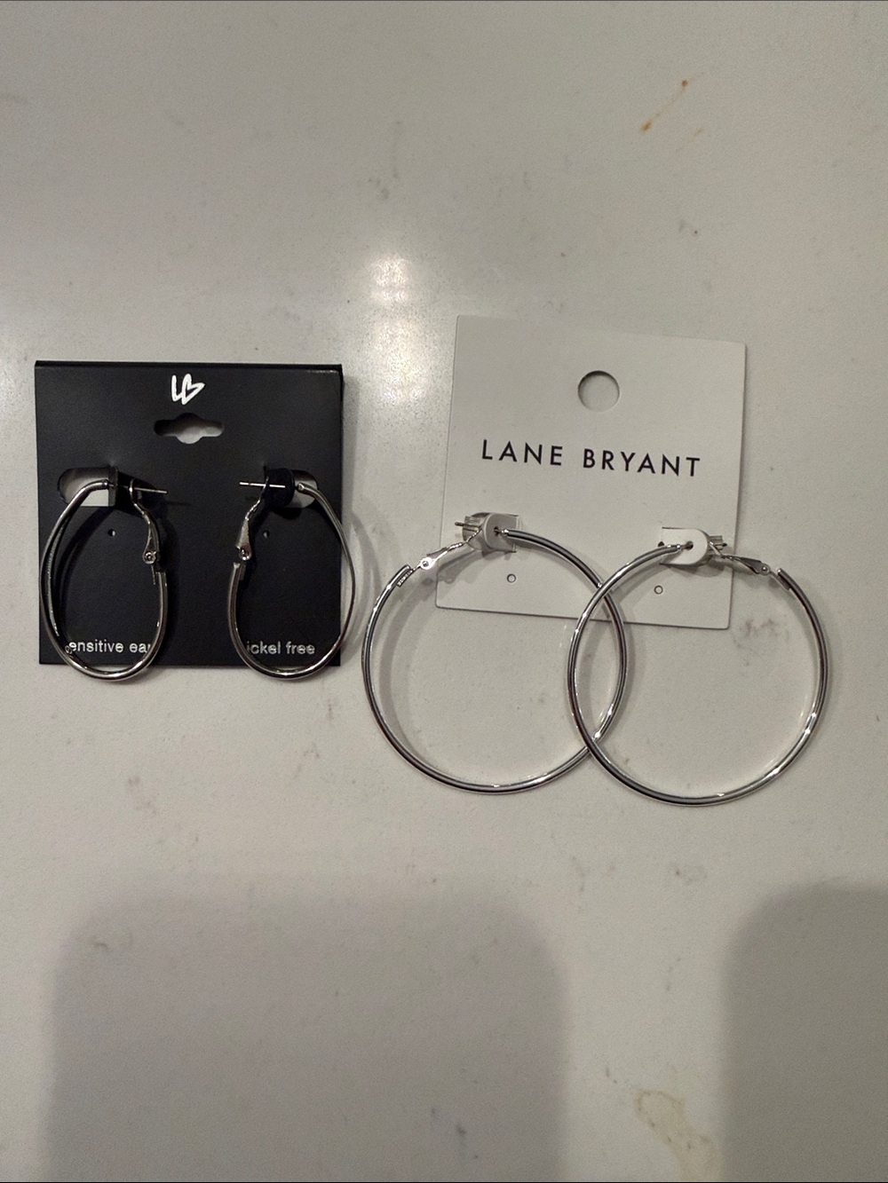 Lane Bryant & LB Silver Hoop Earring set. Brand new